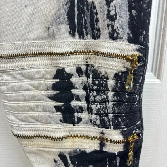 Men's Robins Jeans Sweatpants Galatic Black and White Abstract Joggers Sz S - Picture 6 of 11